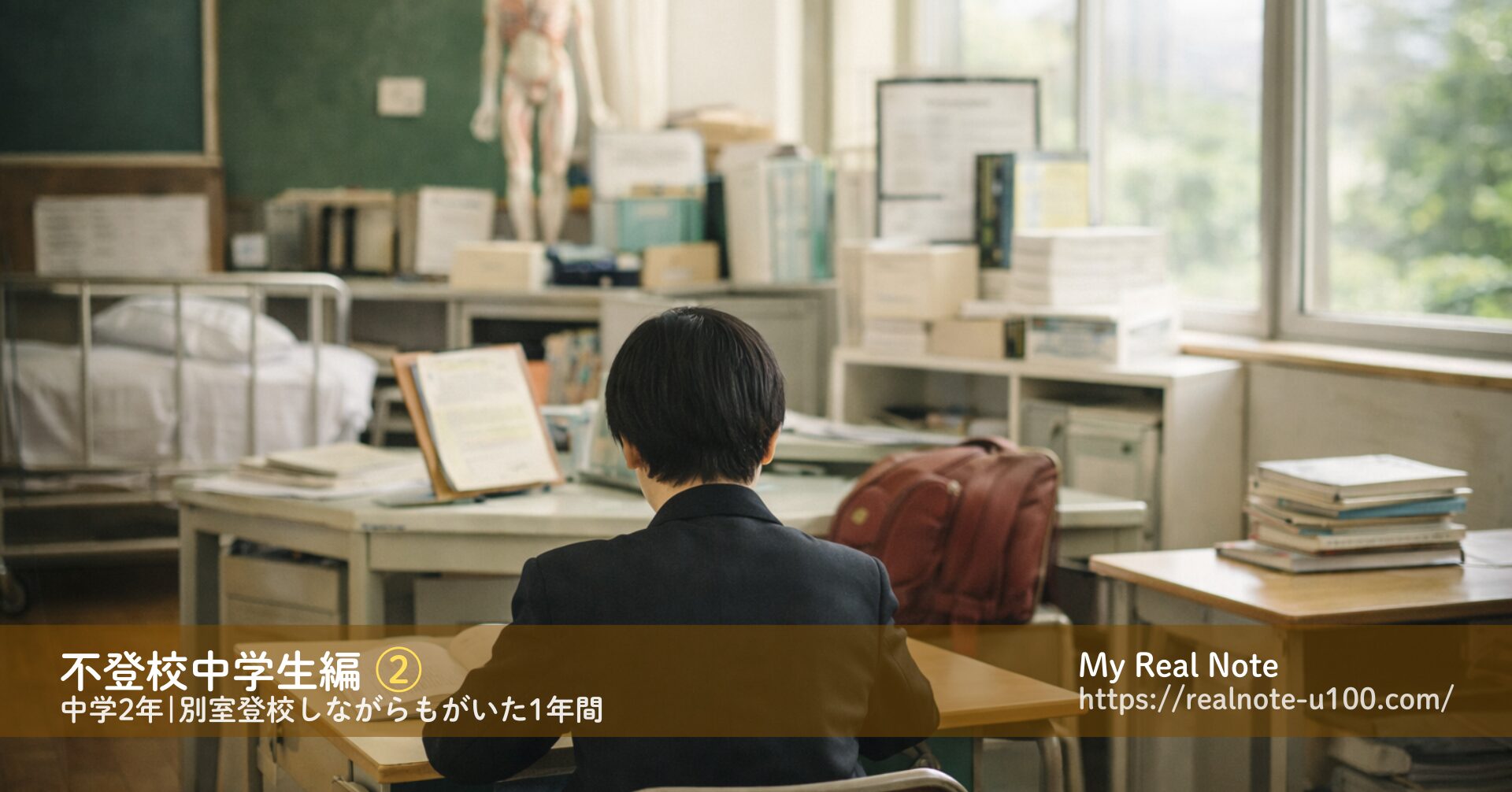 保健室（別室）登校している中学生